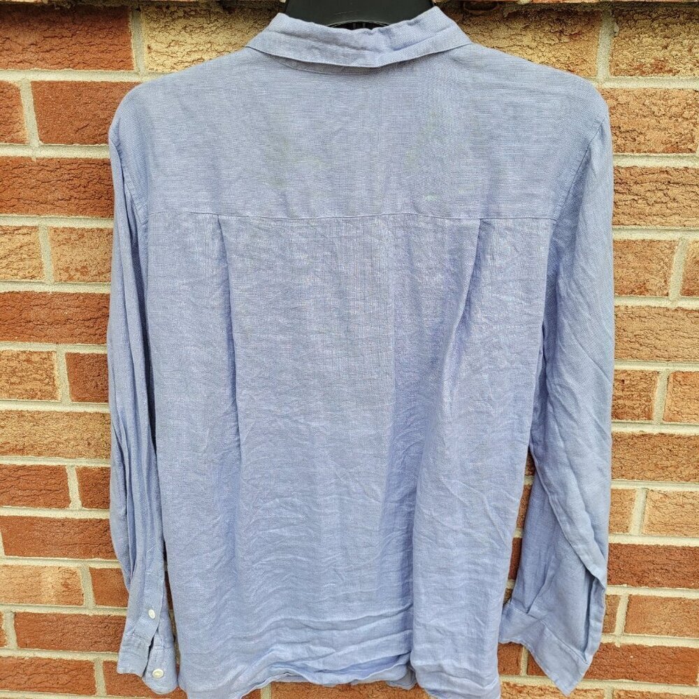 Talbots Irish Linen Button Up Shirt Women's Size 10 Long Sleeve 100% Linen - Picture 2 of 5